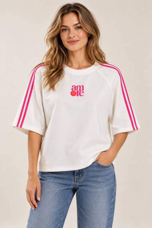 Hele mooi shirt wit/roze