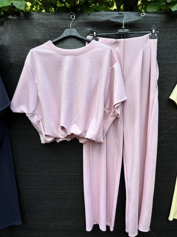 Heel mooie set roze met kroptop