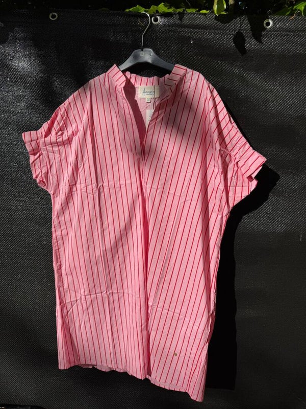 Super leuk hemd kleedje roze/rood