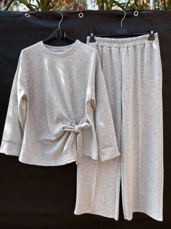 Grijs huispak met strik