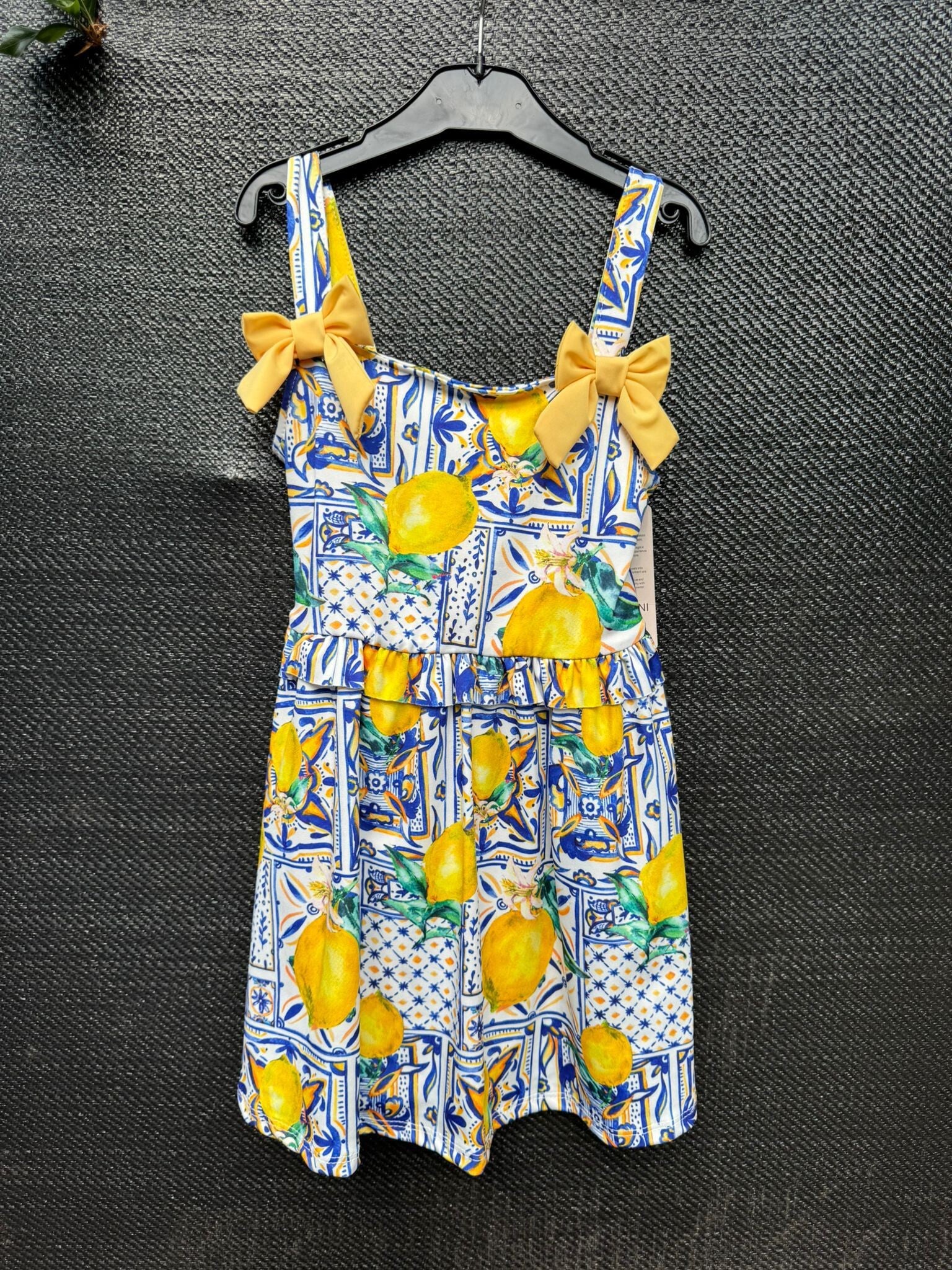 jurk motief citroen blauw