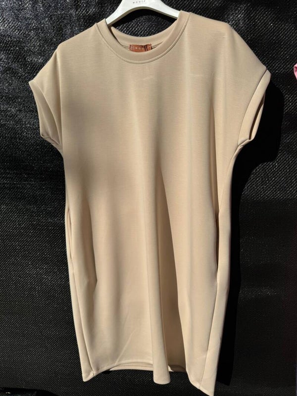 Jurk kort mooij beige