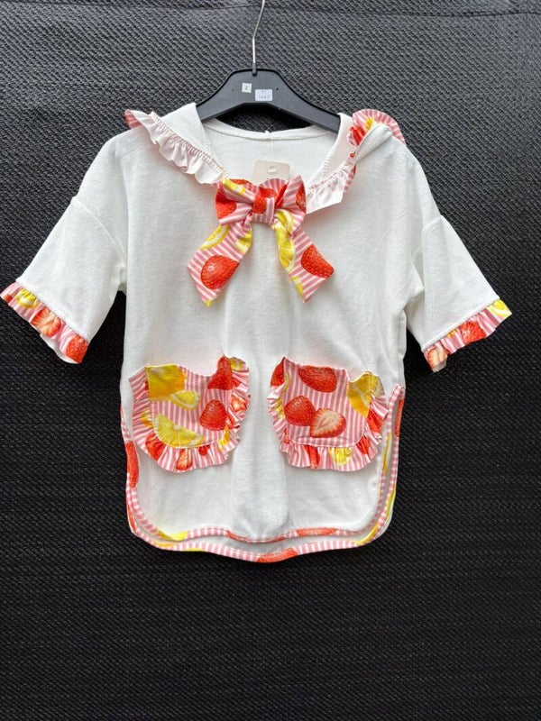 poncho aardbei citroen