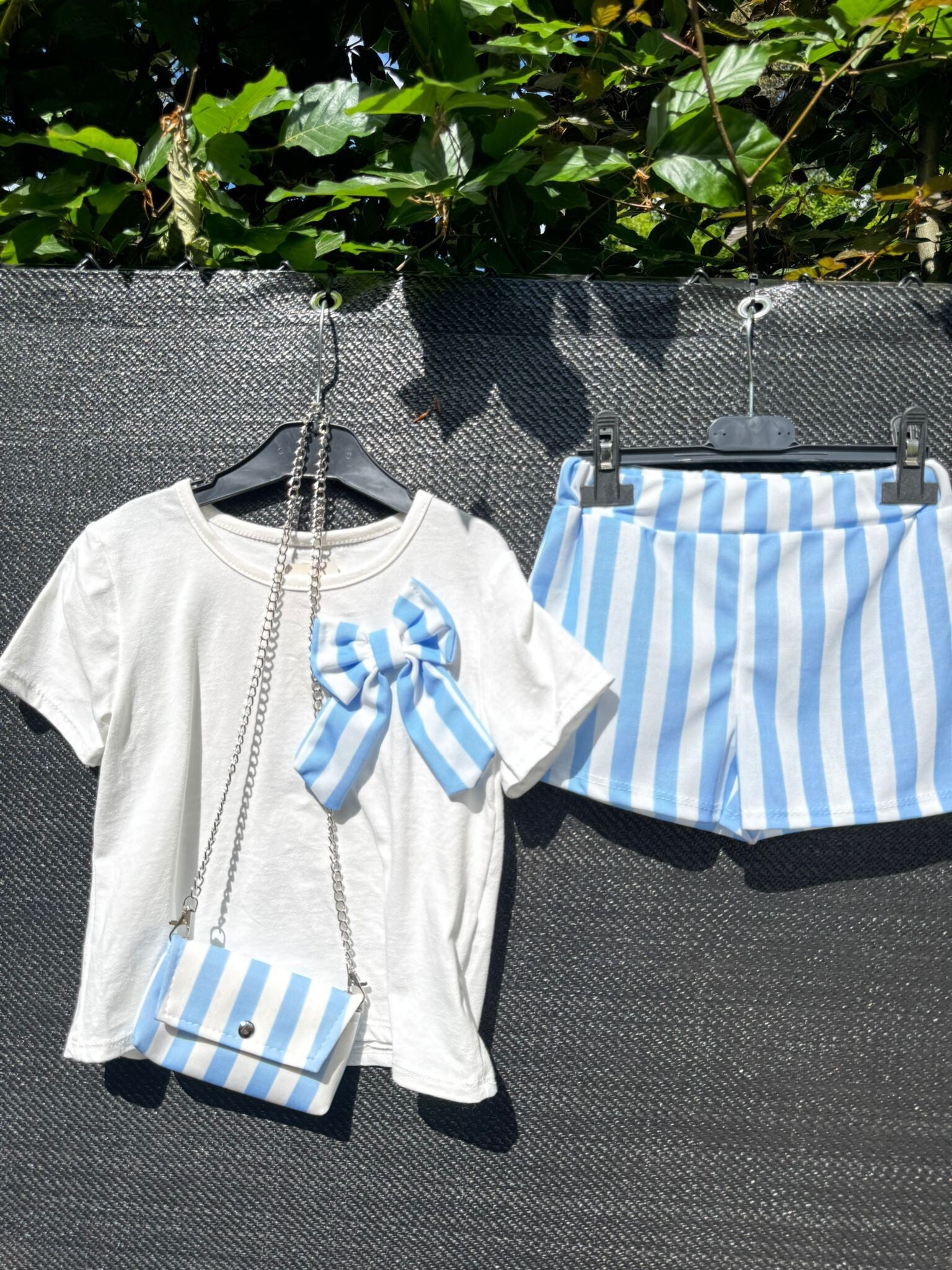 3 delige set streepje blauw