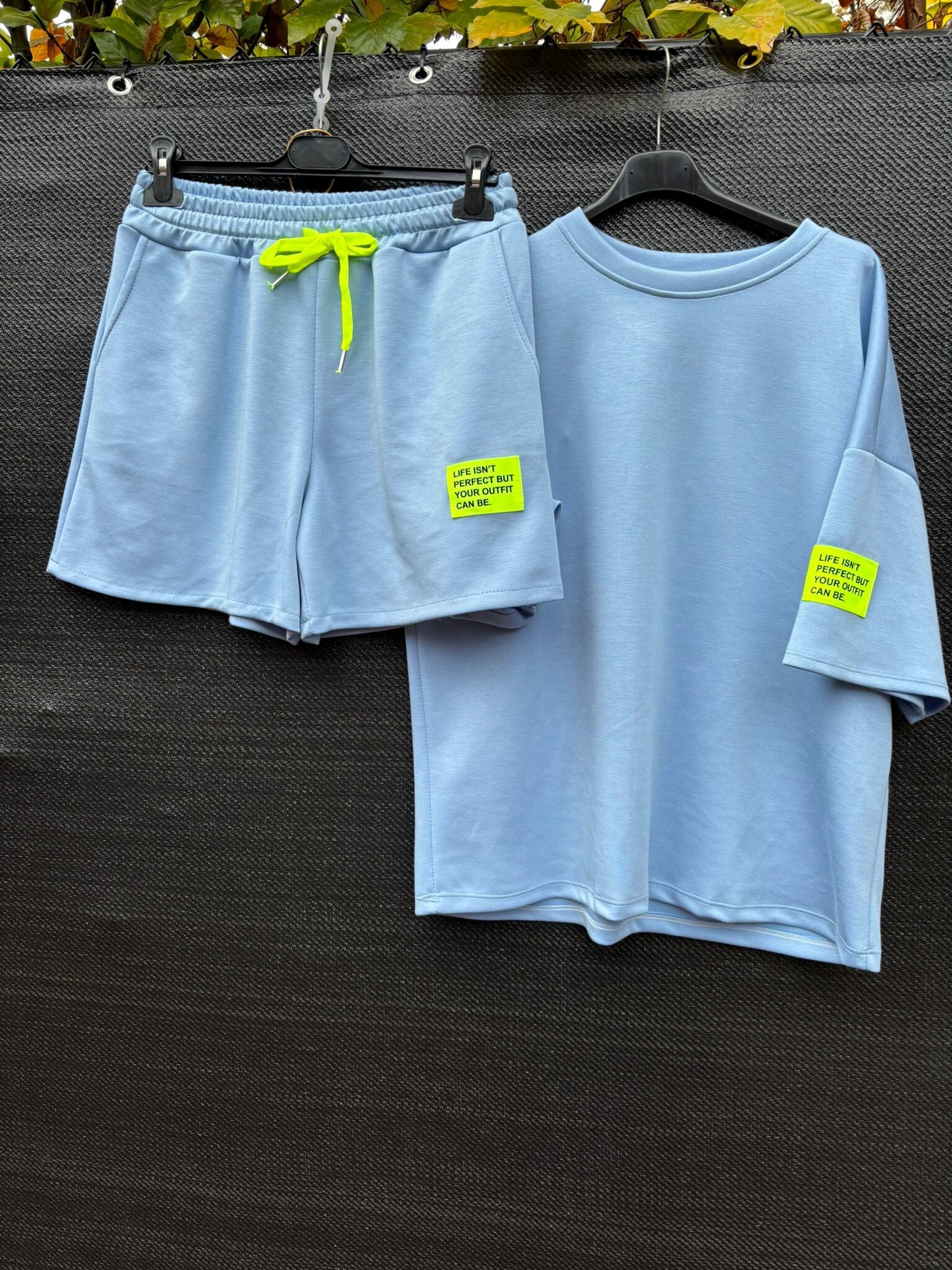 set blauw met short