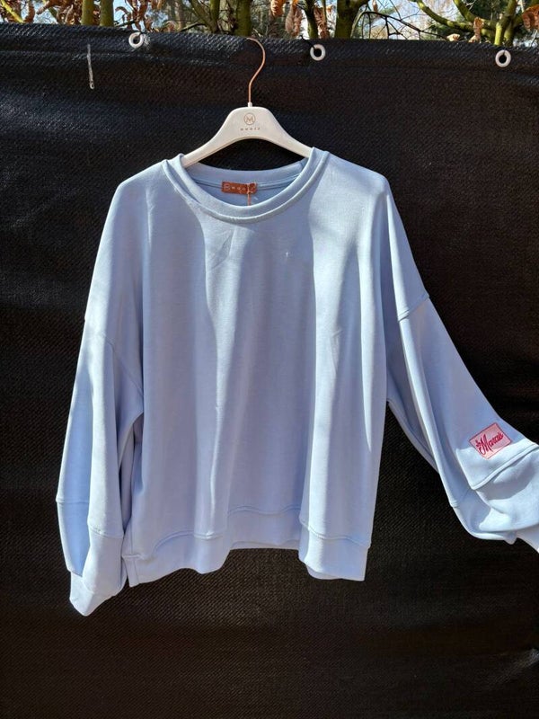 Trendy trui met label le marais blauw