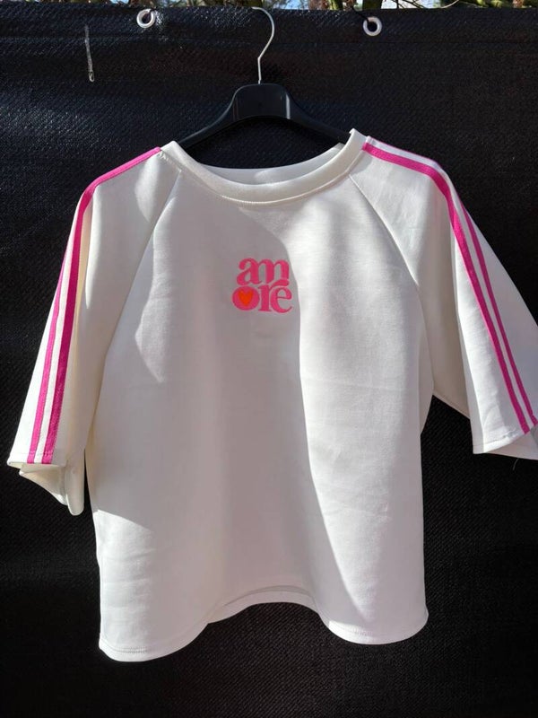 Hele mooi shirt wit/roze