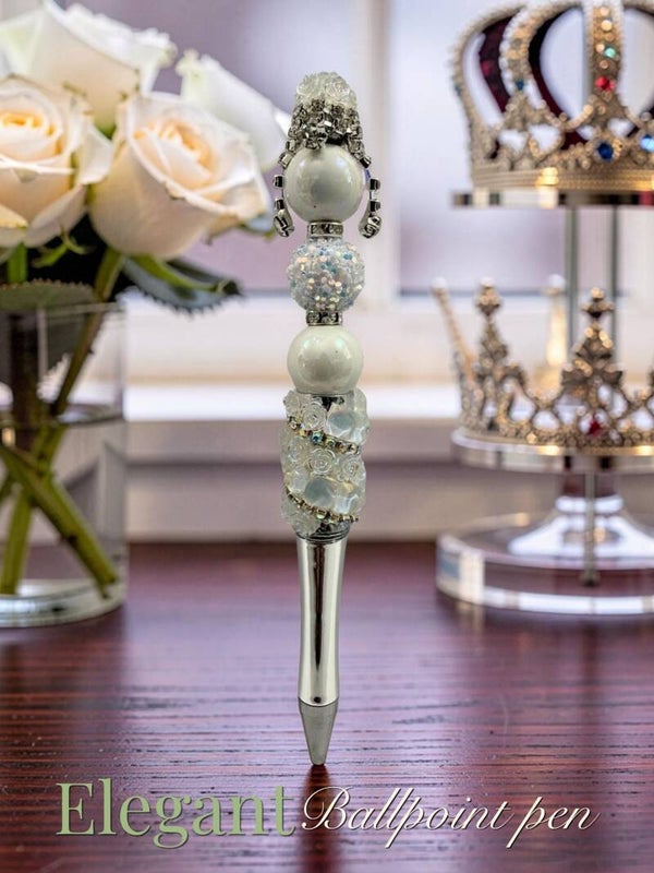 Royal Crown Crystal Beaded Ballpoint Pen