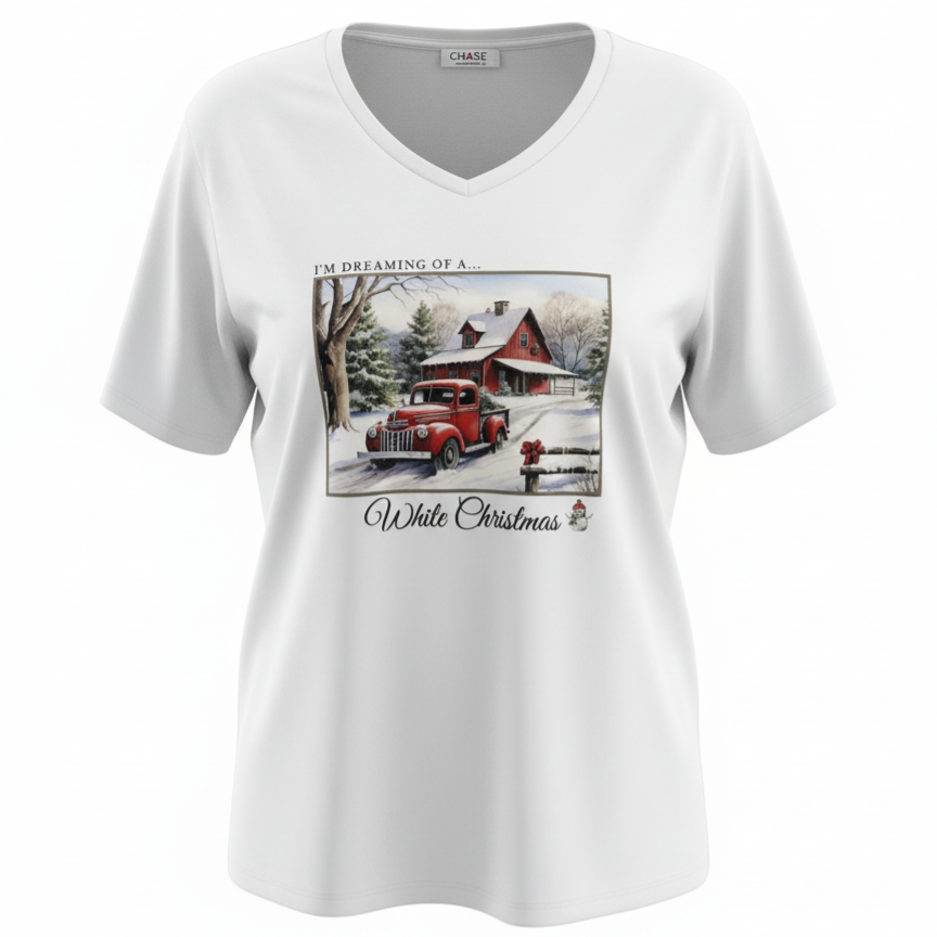 "I'm Dreaming of a... White Christmas." V-neck Tee