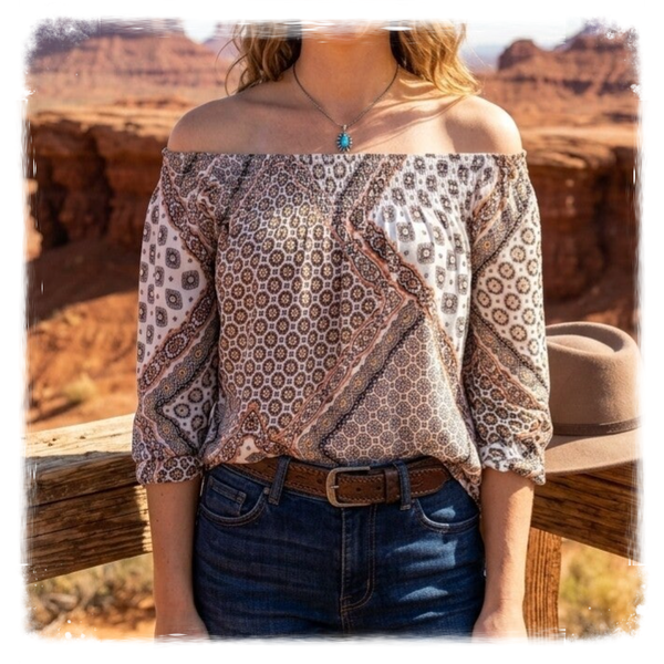 Maurices Mixed Paisley & Tile Print On or Off-the-Shoulder