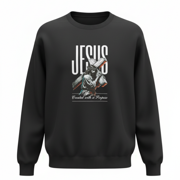 "Created with a Purpose." Black Sweatshirt