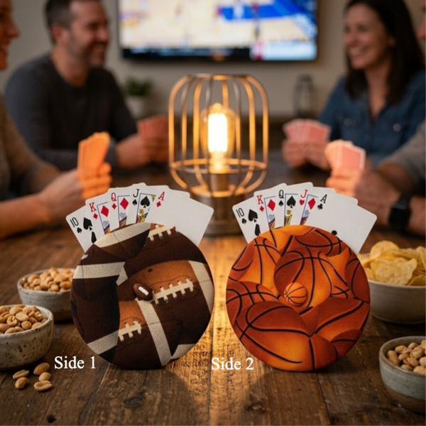 Handcrafted Sports Themed Playing Card Holder - Reversable