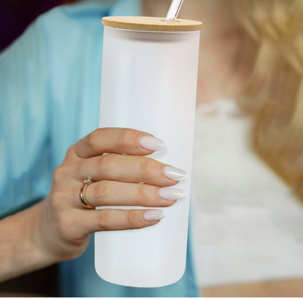 25oz Frosted Glass Tumbler "Ready to be Customized"
