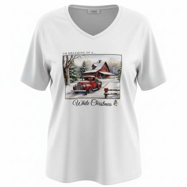 "I'm Dreaming of a... White Christmas." V-neck Tee