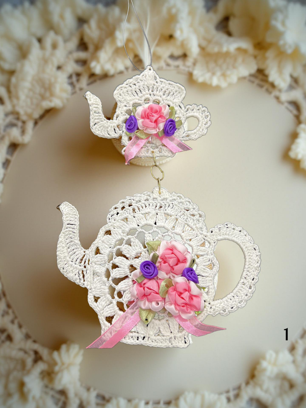 Crocheted Teapot Ornaments