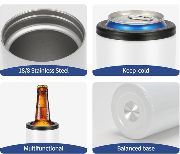 Custom Handcrafted 12 oz Stainless Steel Can Cooler Koozie