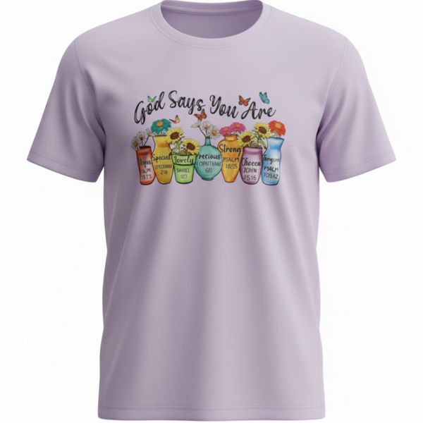 Unique, Special, Lovely, Precious, Strong, Chosen, and Amazing. Tshirt