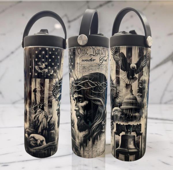 "One Nation Under God" 20 oz Patriotic Insulated Tumbler