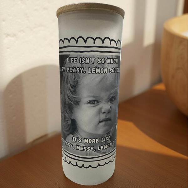 Life isnt Easy Peasy -  25oz Frosted Glass Skinny
