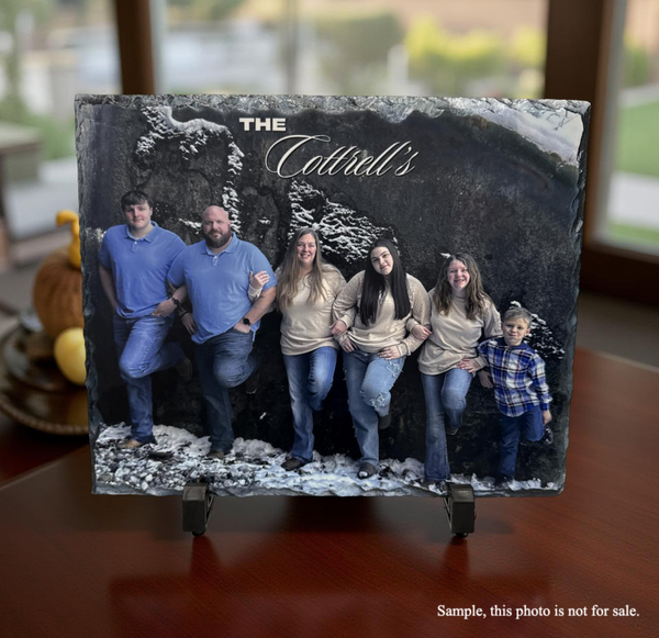 8" X 10" Slate Rock Custom Made Per Order Picture Frames with Stand