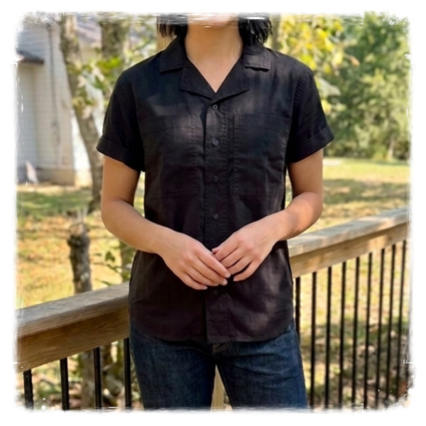 NWT Member's Mark Black Tencel Camp Shirt - Size S