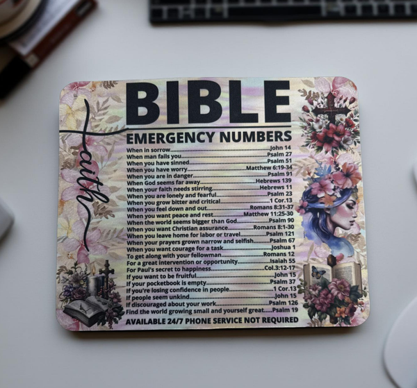 Bible Emergency Numbers Mouse Pad