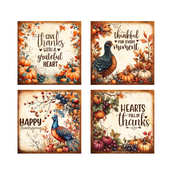 Autumn Blessings 4x4 Coasters