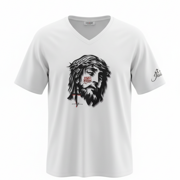 Jesus with a crown of thorns - V-neck Tee