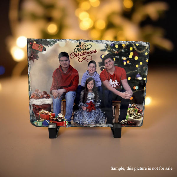 Slate Rock Stone Photo 5" x 7" Rectangular Frame with Stand Custom made per order