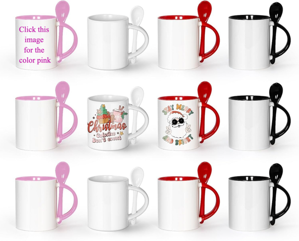 Coffee Mug with Spoon in Handle - Click here to see color options.