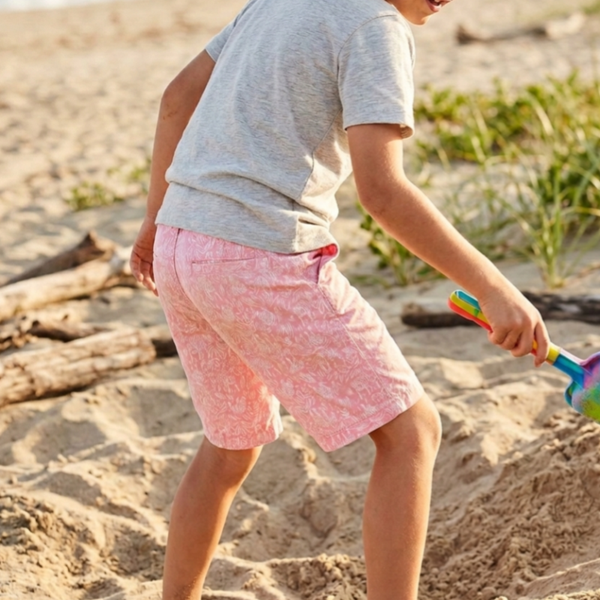 Cat & Jack Boys' Flat-Front Chino Shorts - Pink Tiger Print (Size 10 Husky) - NWT