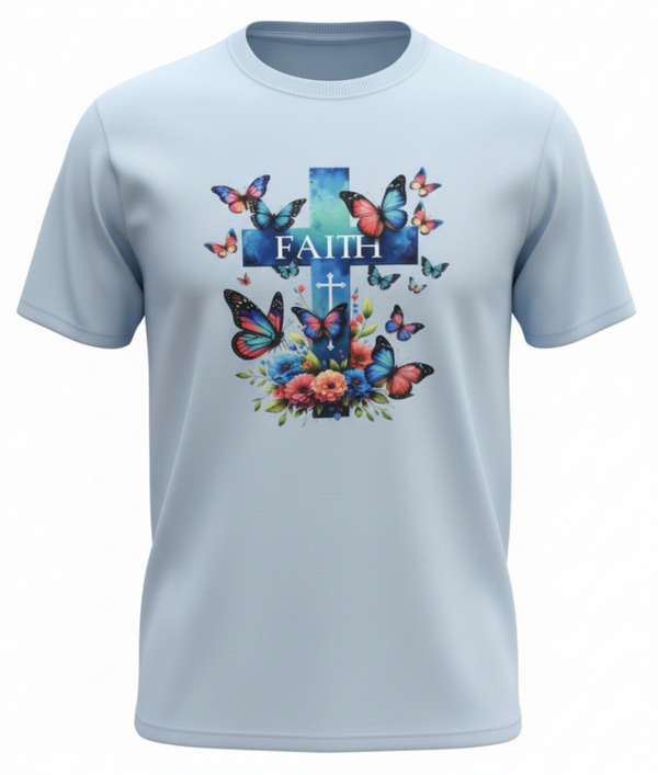"FAITH" Light Blue Tshirt