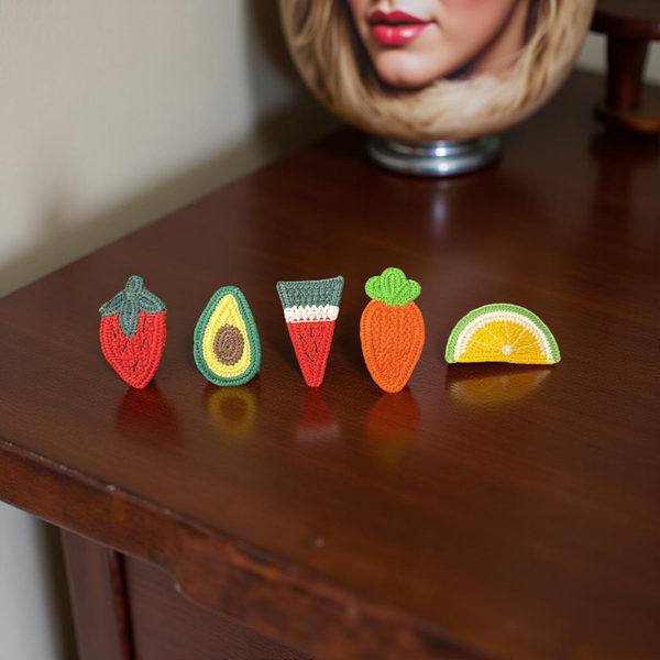 Crochet Fruit and Veggie's Hair Barrette's