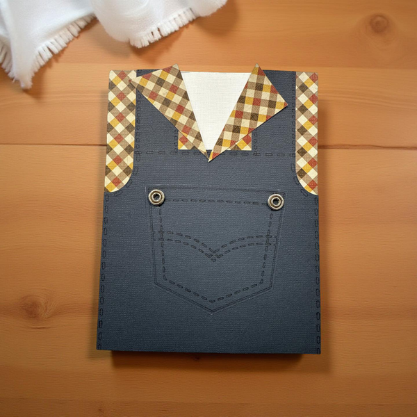 Overalls with Snaps on Pocket Card