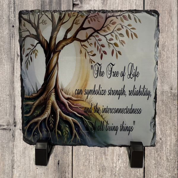 6x6" Tree of Life Slate Tile - Strength, Connection & Home Decor