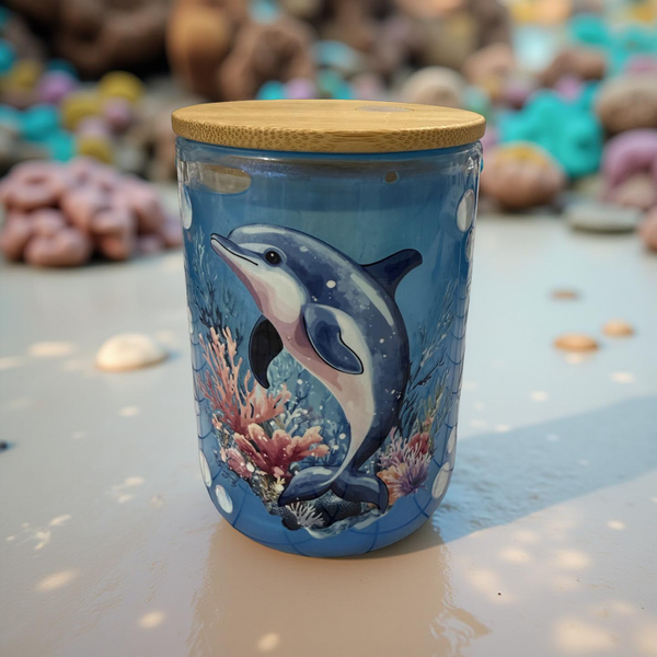 Glass Snow Globe Dolphin Coffee Mug with Handle