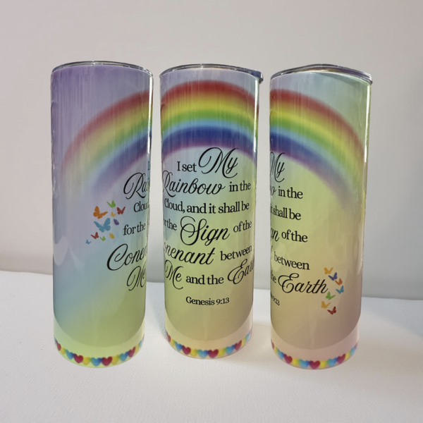 Rainbow Promise Genesis 9:13 Scripture 20 oz Tumbler