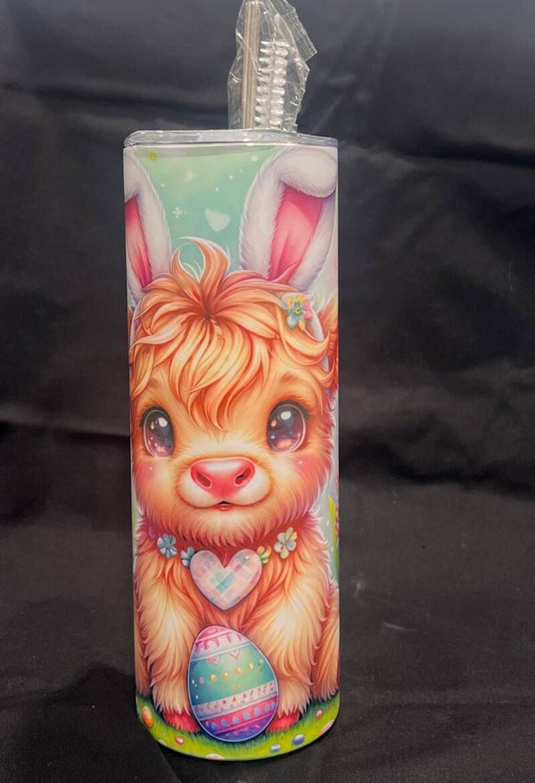 Highland Easter Cow 20oz Tumbler