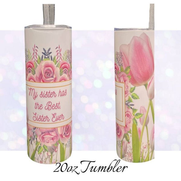 Pink Flowers 20oz Tumbler