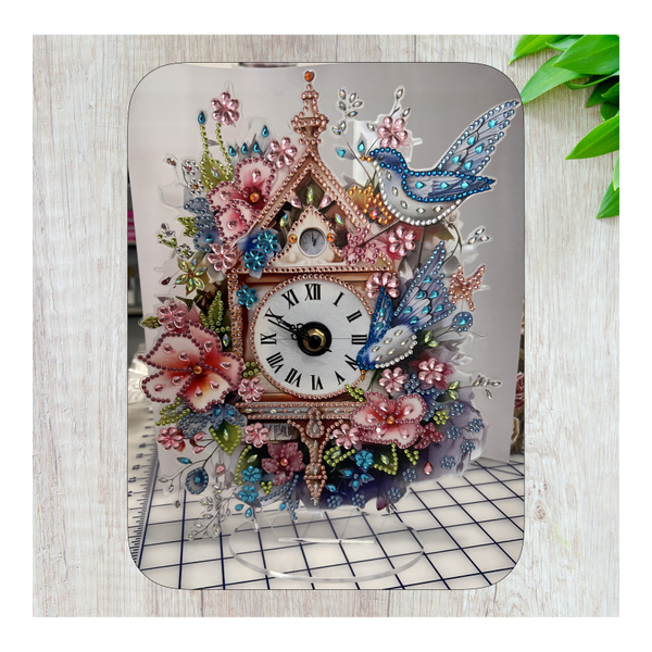 Blue Bird Diamond Art Clock