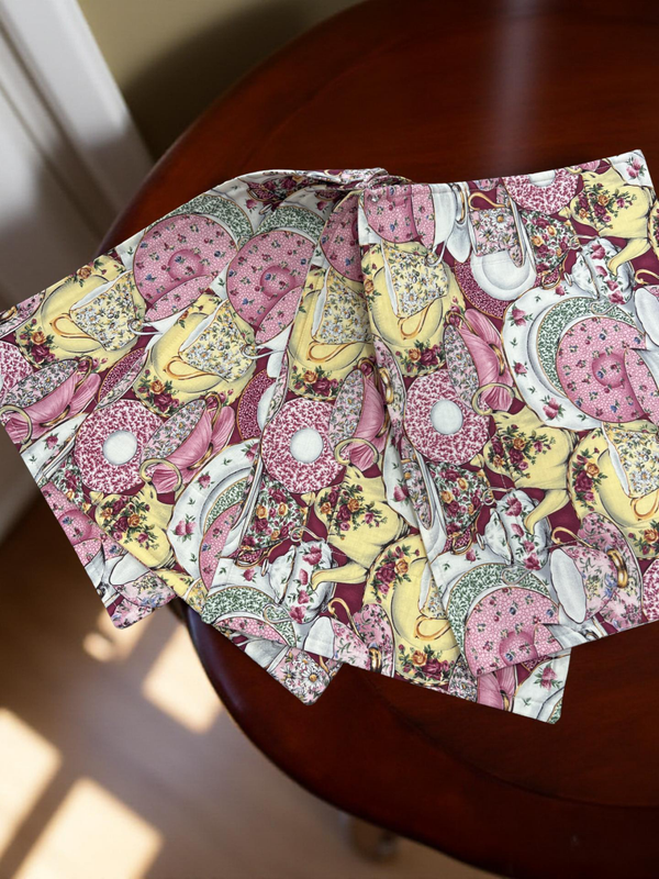 Pink Floral Tea Pot Placemats set of 4