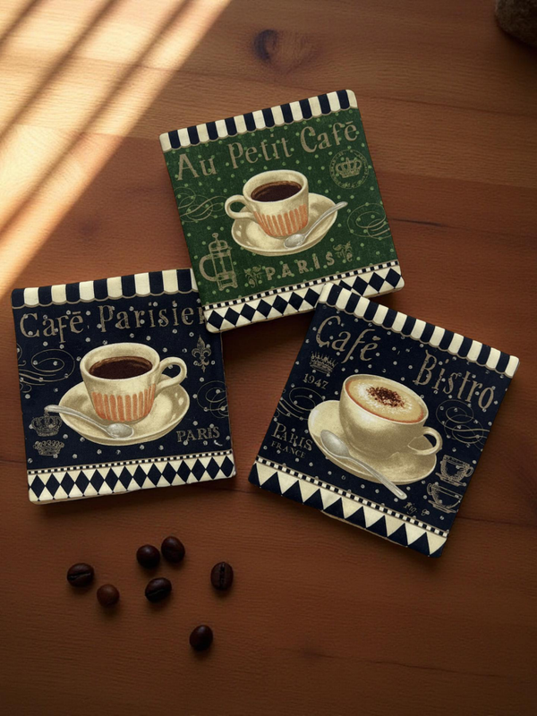 Black Background Pot Holder set of 3