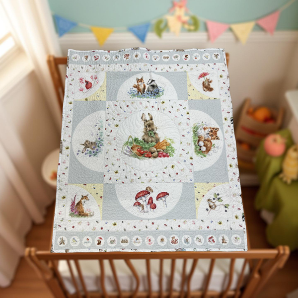 Baby Quilt with Forest Animals