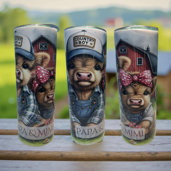 Highland Cow Couple 20oz Tumbler
