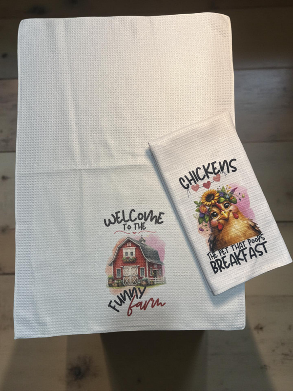 Funny Farm Tea Towels Set of 2