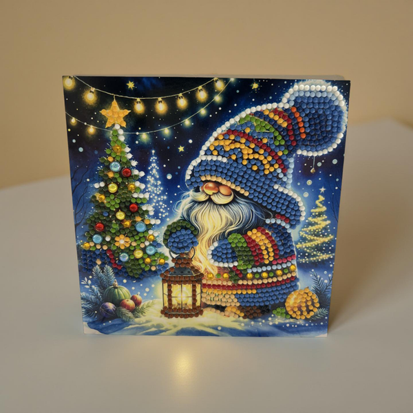 Blue Hat Santa Christmas Card