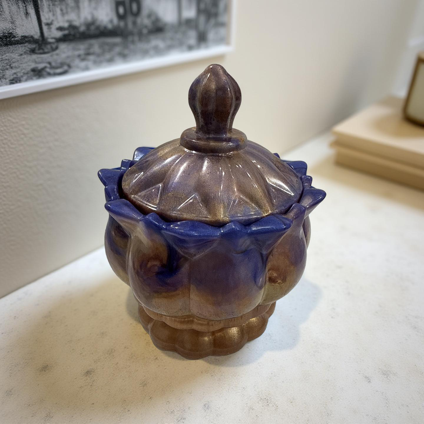 Handcrafted Resin - Lotus-Inspred Trinket Jar