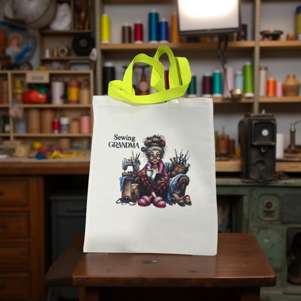 Canvas Tote Bag with Yellow Handle