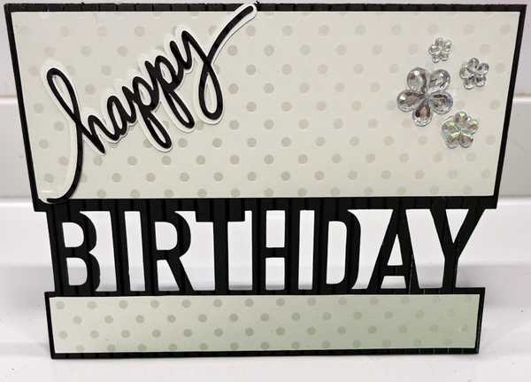 Timeless Textures: Handcrafted Polka Dot & Gemstone Birthday Card