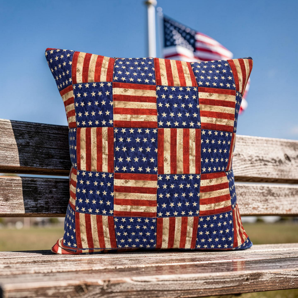 Handmade Patriotic Quilted Pillow